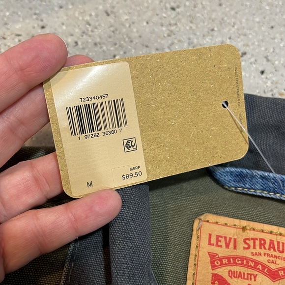 LEVI’S TWO-TONE DENIM JEAN JACKET BLUE GREEN SIZE MEDIUM NEW WITH TAGS UNISEX - Picture 7 of 13